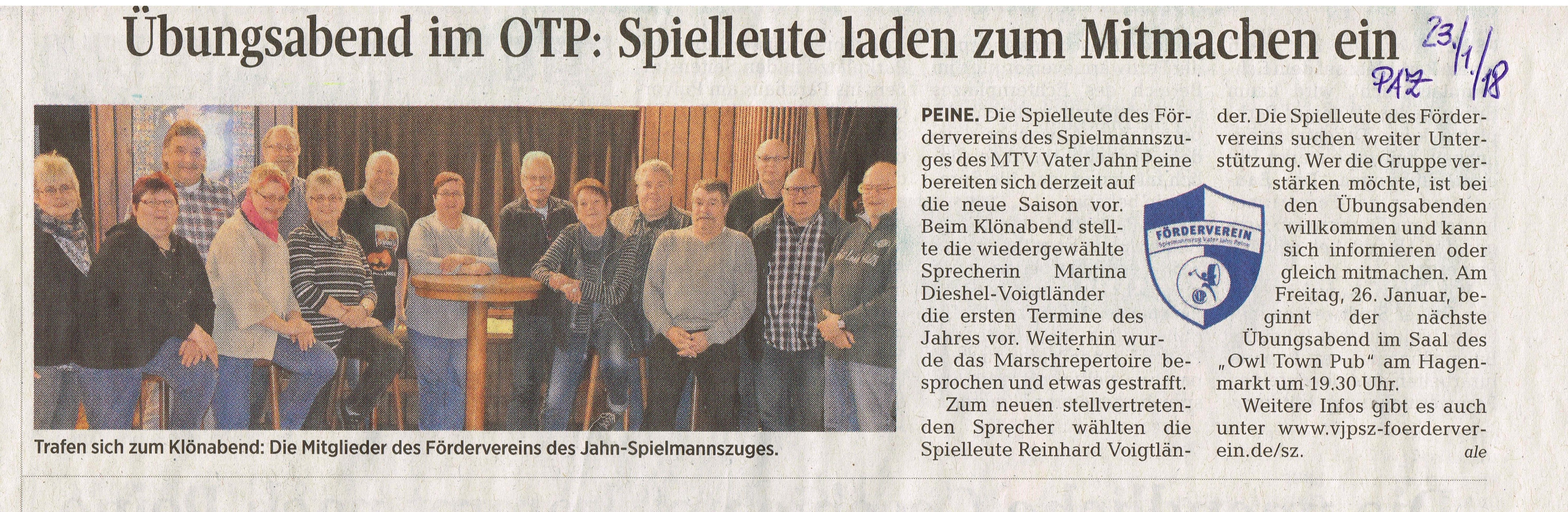 Klönabend der Spielleute im Förderverein 2018