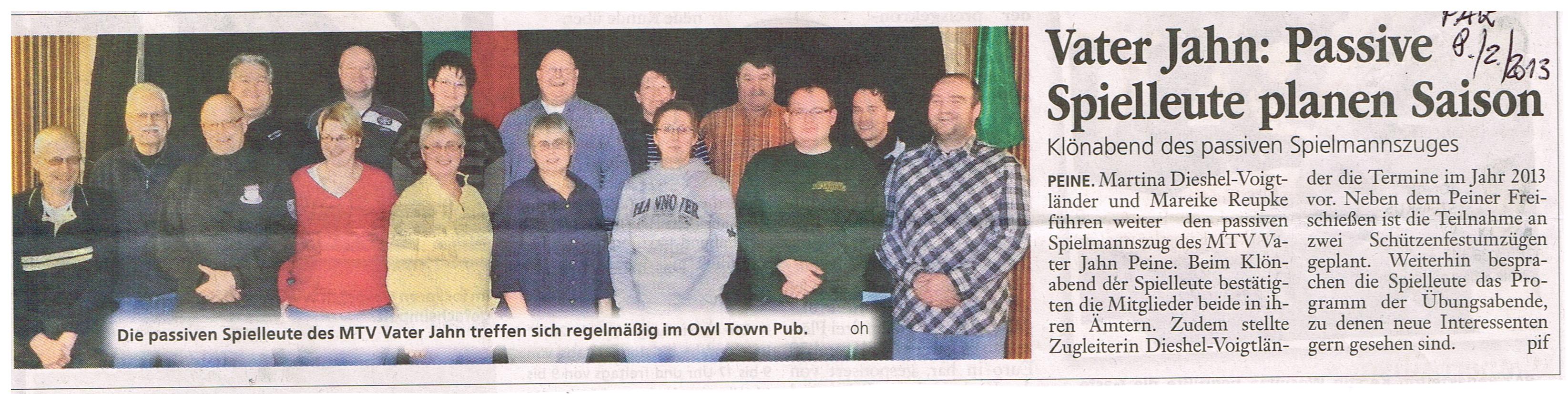 Klönabend der Spielleute im Förderverein 2013